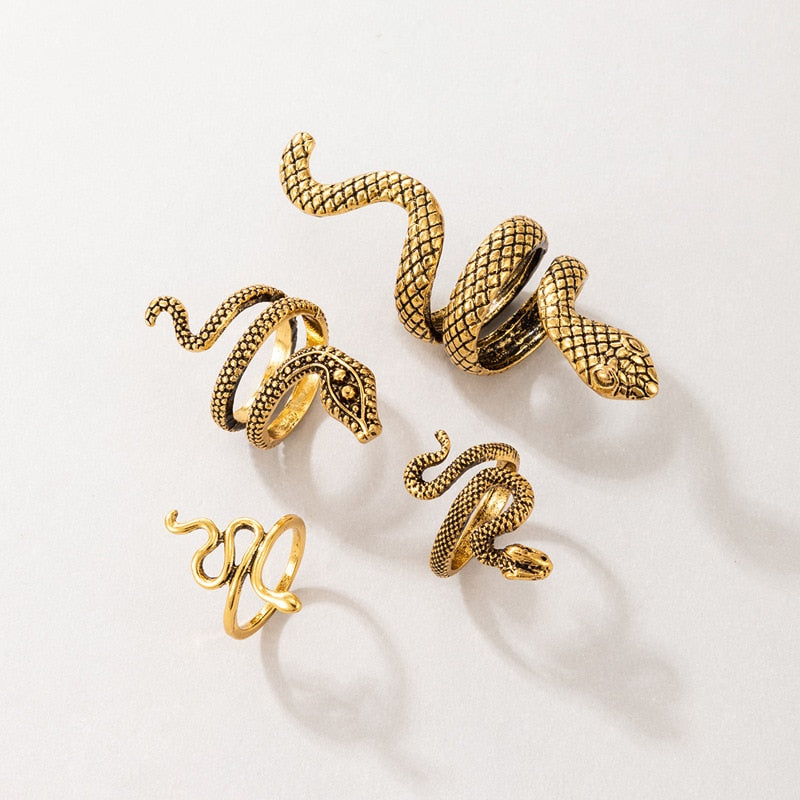 Ensemble de bagues serpent