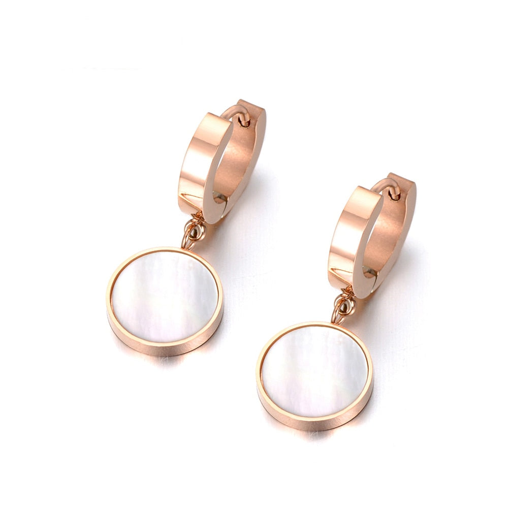 Boucles d'oreilles pendantes rondes