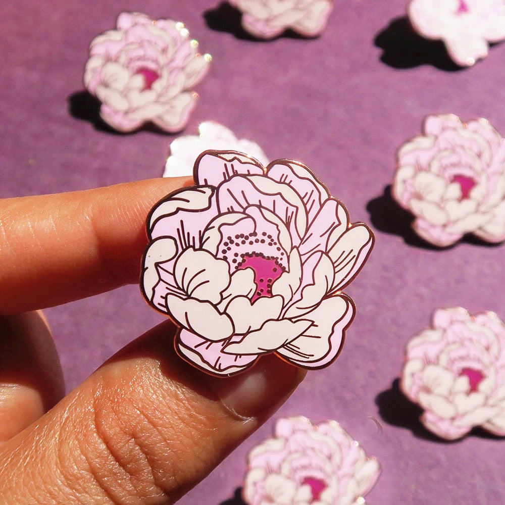 Broche fleur de pivoine