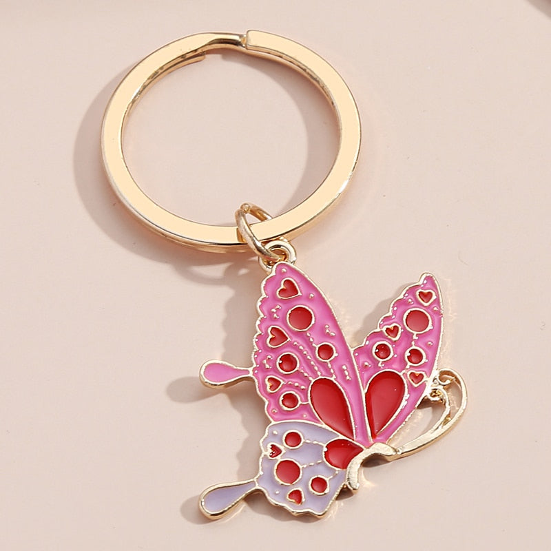 Porte-clés avec motif de papillon