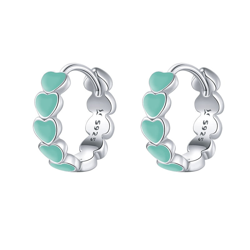 Boucles d'oreilles rondes - cœurs