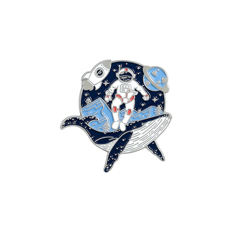 Pin - astronaute et baleine