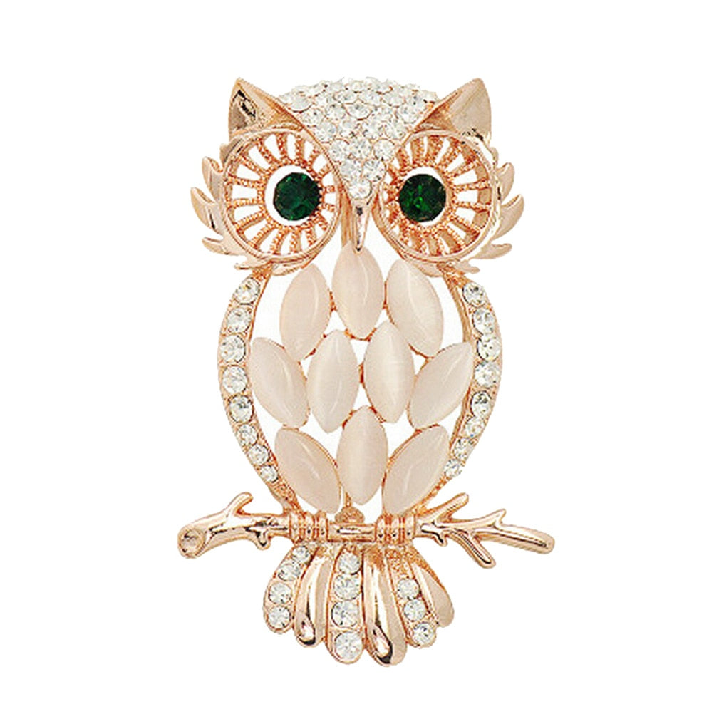 Broche - hibou avec zircone