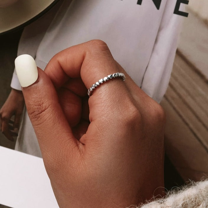 Bague en argent - cœurs