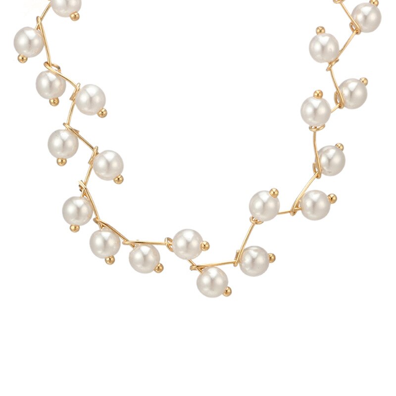 Collier ras de cou en perles