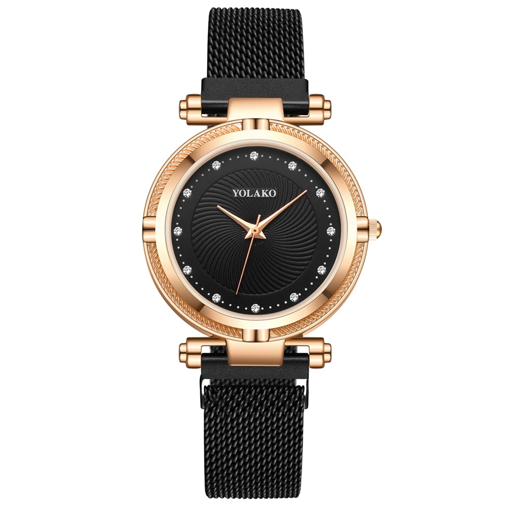 Montre pour dames en quartz avec cristaux