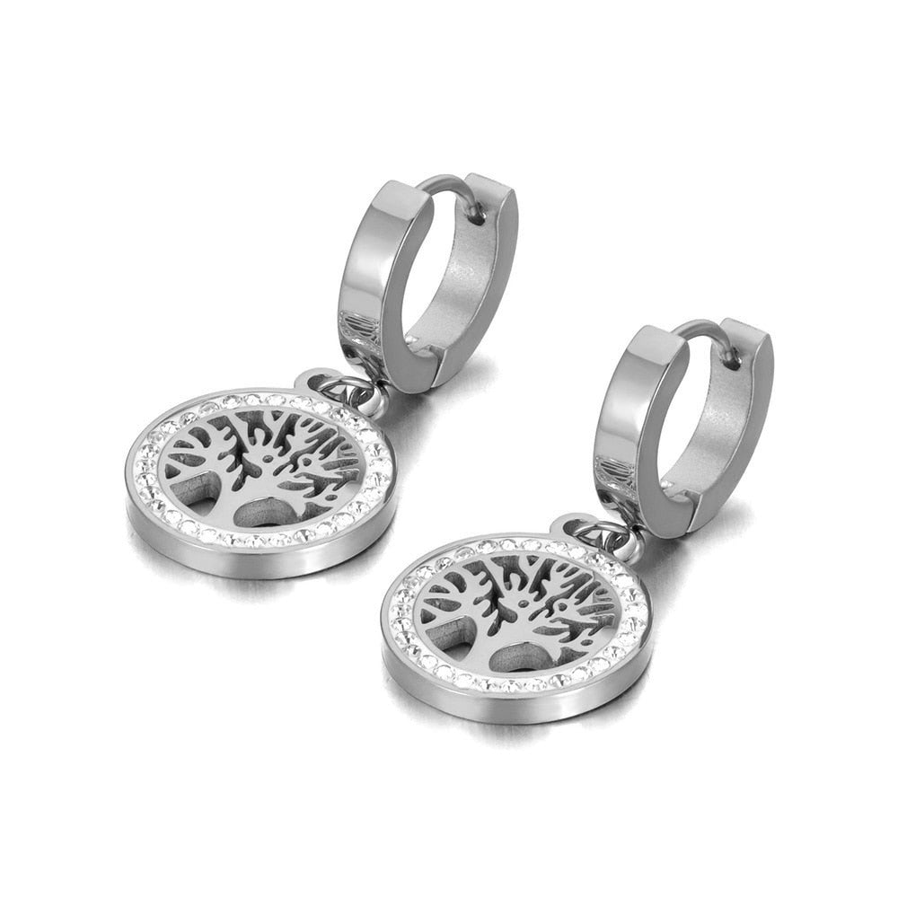 Boucles d'oreilles pendantes - Arbre de vie