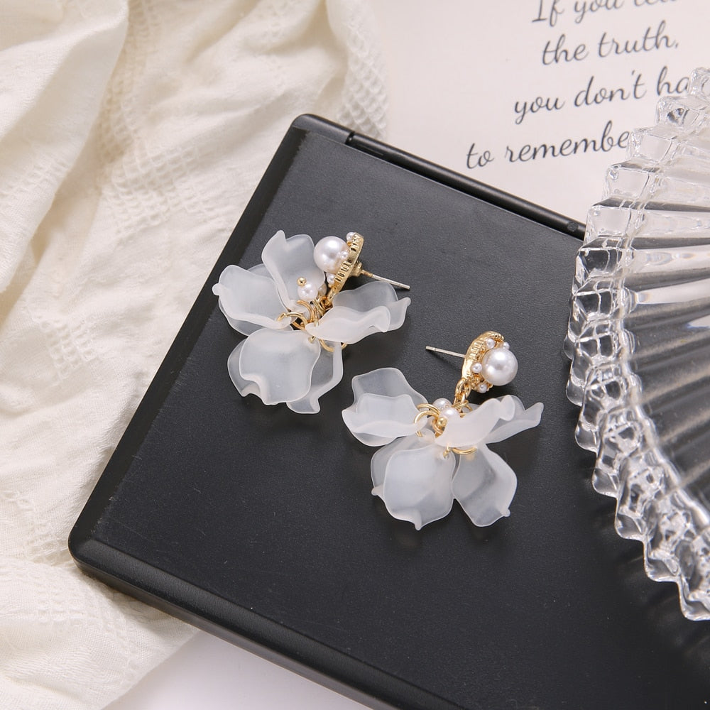 Boucles d'oreilles en fleurs en acrylique
