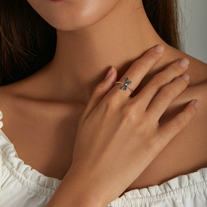 Bague ouverte - libellule
