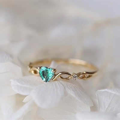 Bague en zirconium en forme de cœur