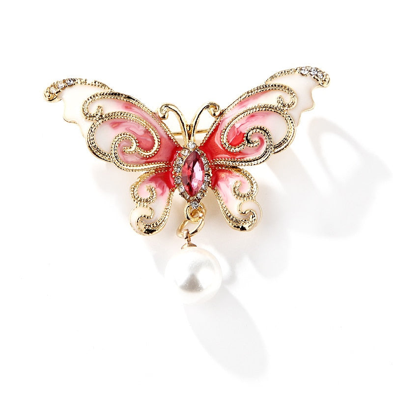 Broche en marbre papillon