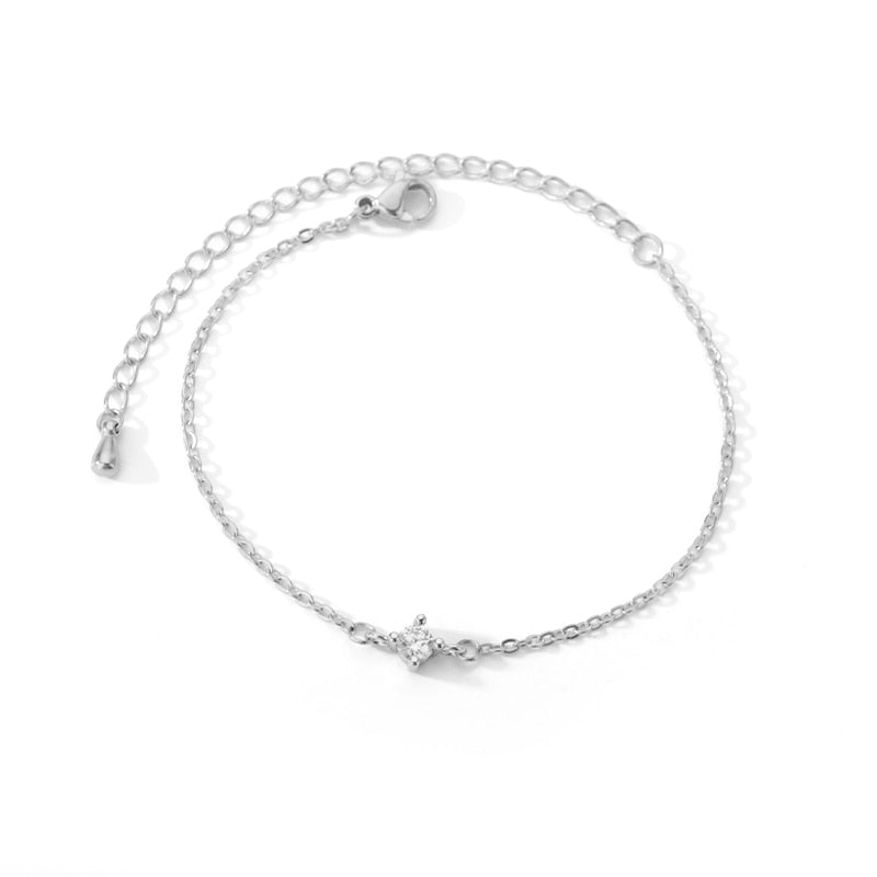 Bracelet minimaliste avec zircone cubique