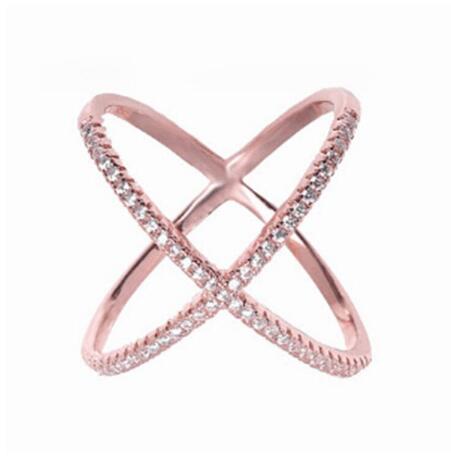 Double bague avec zircons