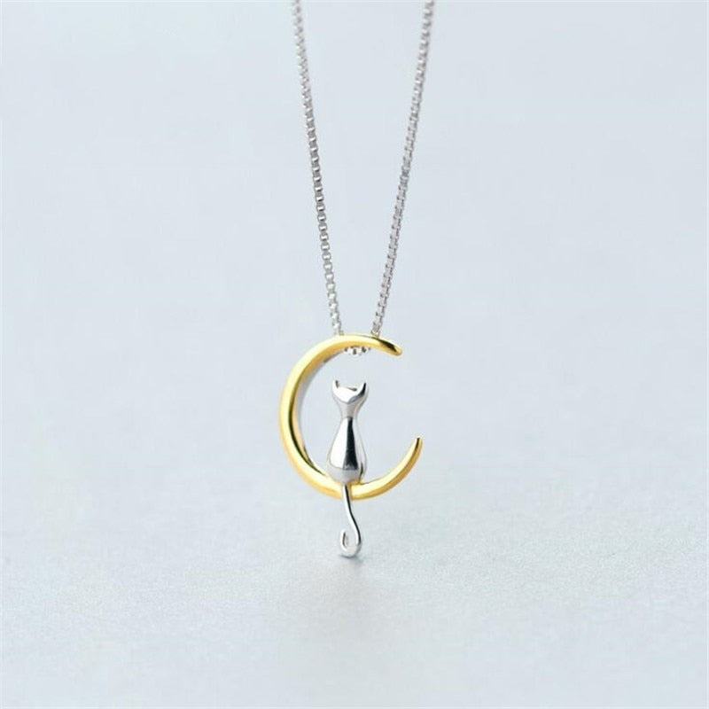 Collier - chat sur la lune