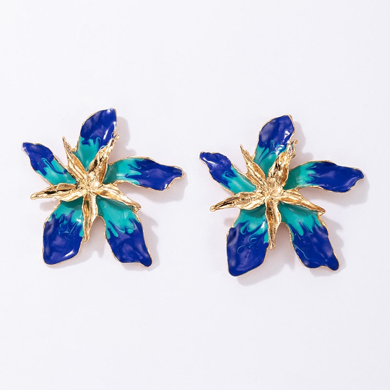 Boucles d'oreilles avec motif floral