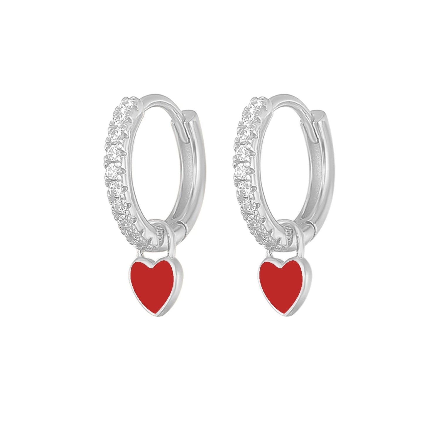Boucles d'oreilles en argent avec des cœurs