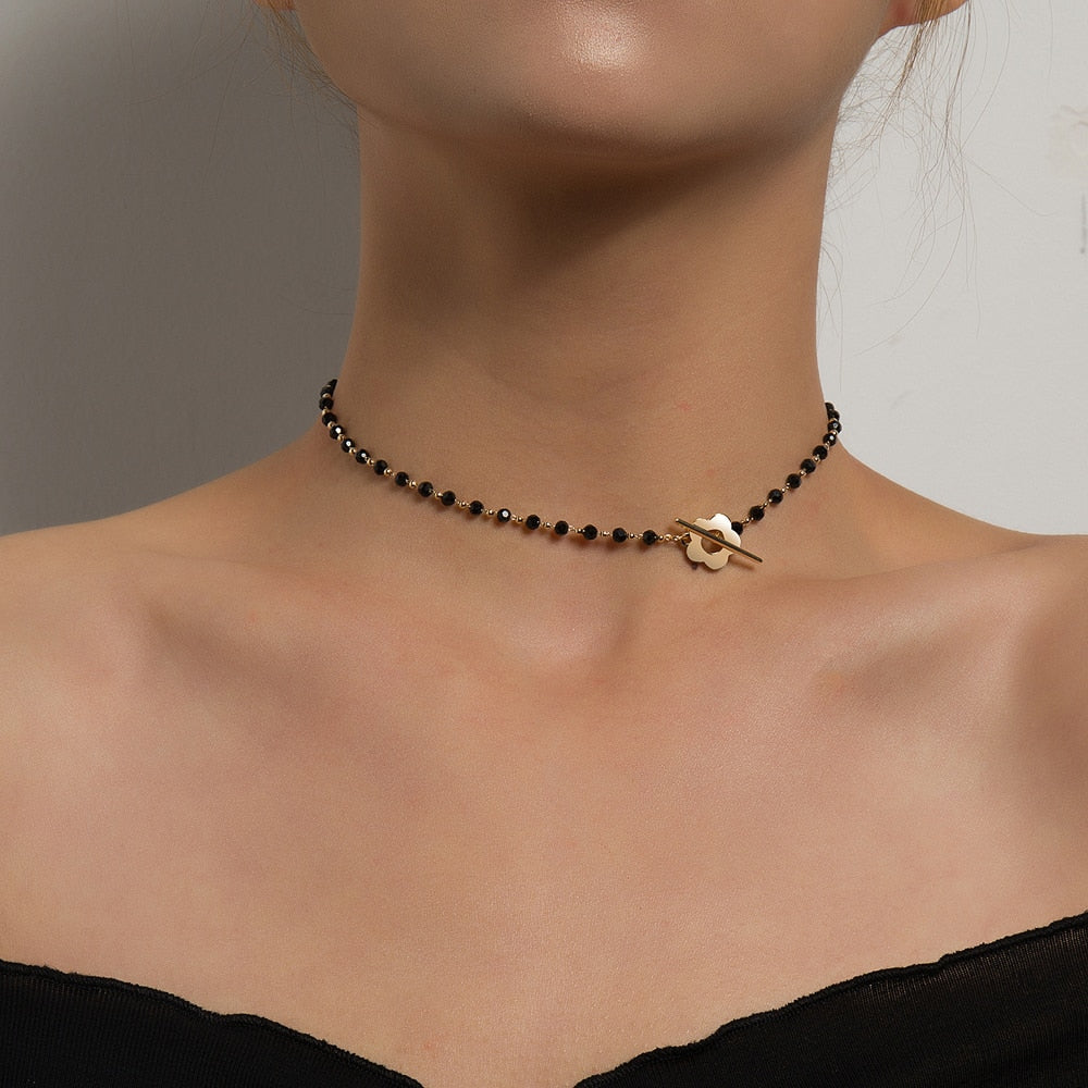 Collier ras de cou perlé