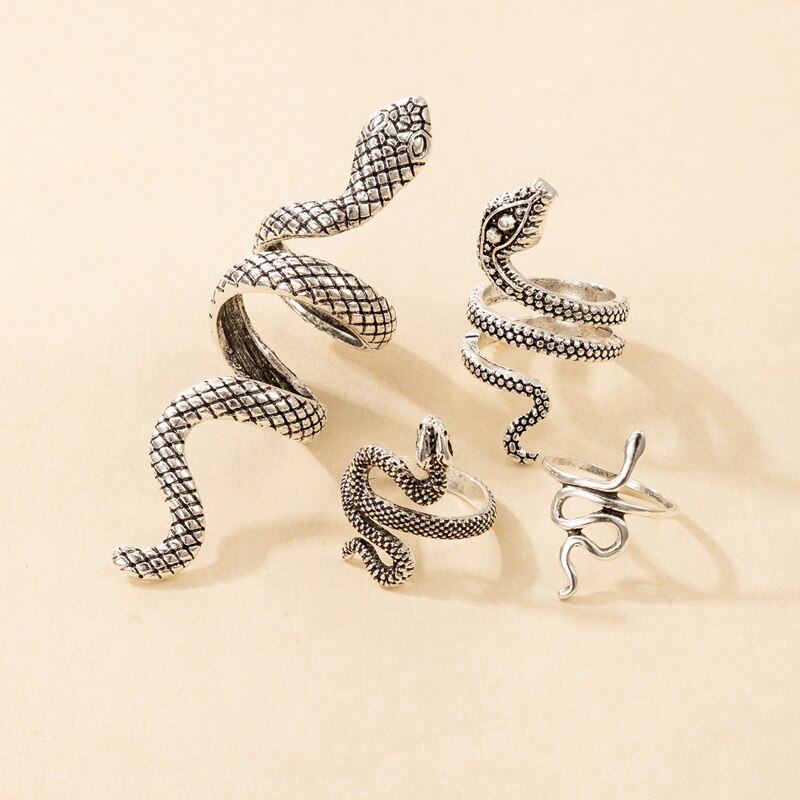 Ensemble de bagues à motif de serpent