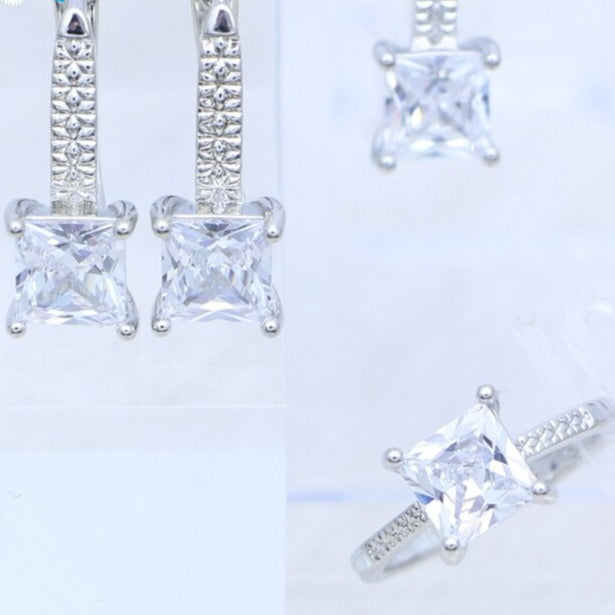Ensemble de bijoux en argent avec zirconia