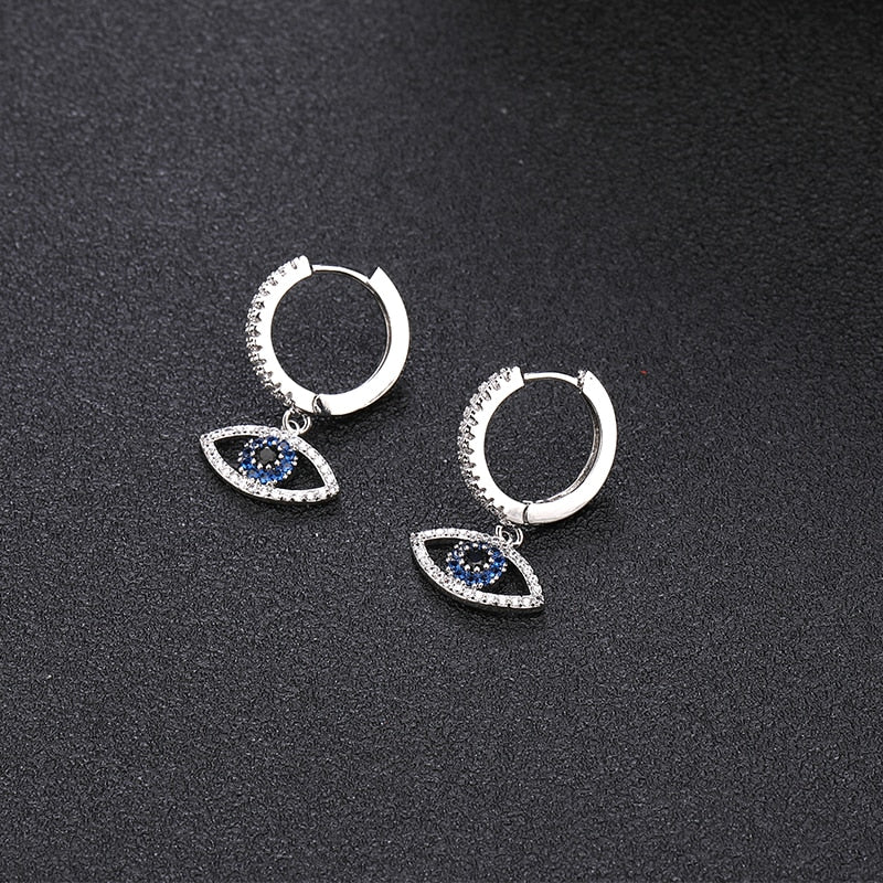 Boucles d'oreilles avec zircons - yeux