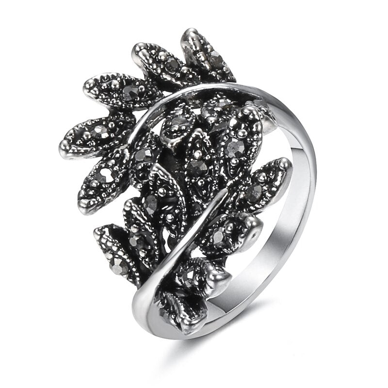 Bague avec motif de plante