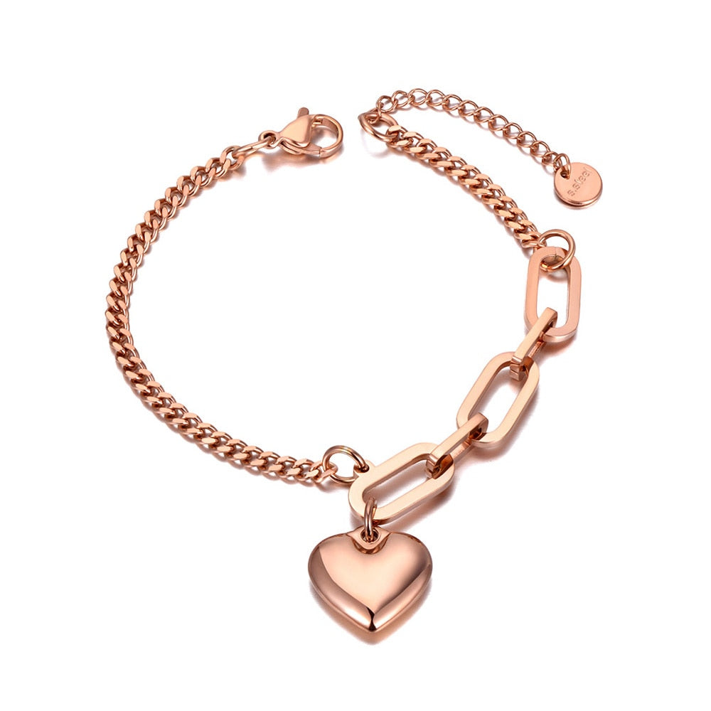 Bracelet - chaine avec un cœur