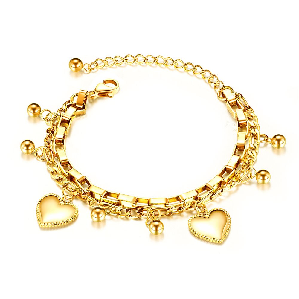Bracelet avec pendentifs - cœurs