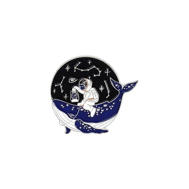 Pin - astronaute et baleine