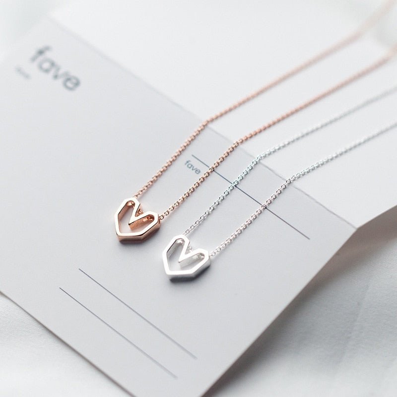 Collier - cœur géométrique