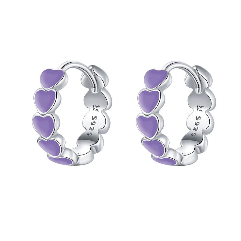 Boucles d'oreilles rondes - cœurs