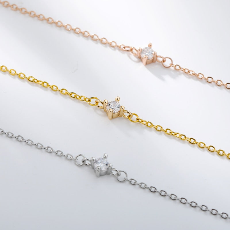 Bracelet minimaliste avec zircone cubique