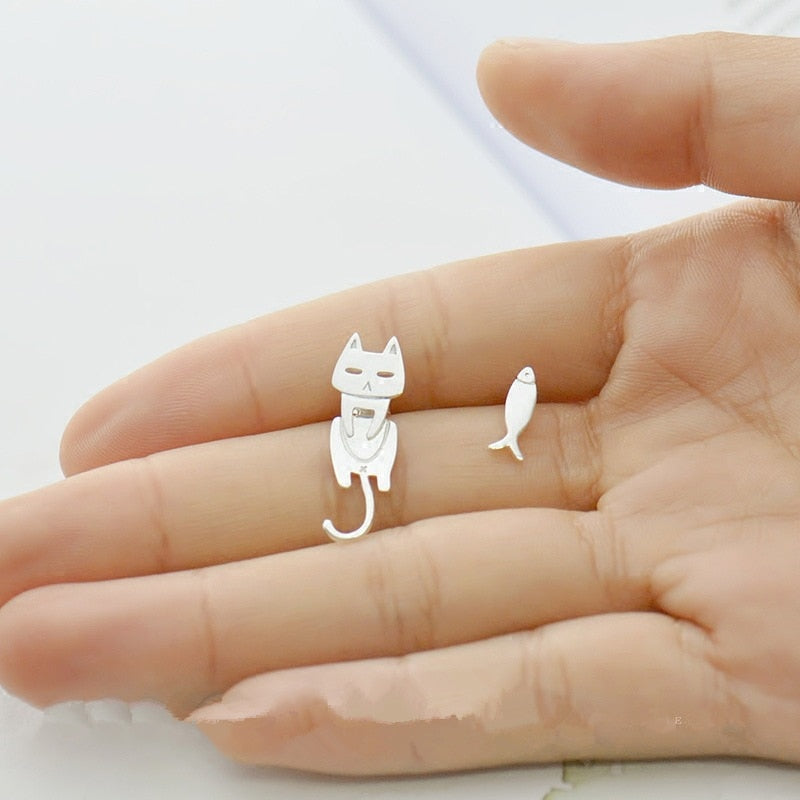 Boucles d'oreilles à motif de chat