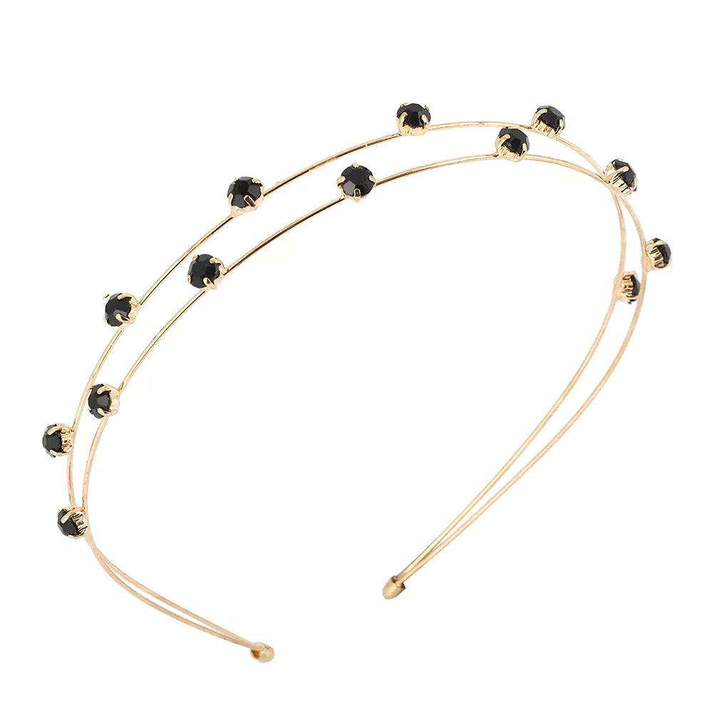 Double bandeau pour cheveux avec des zircons