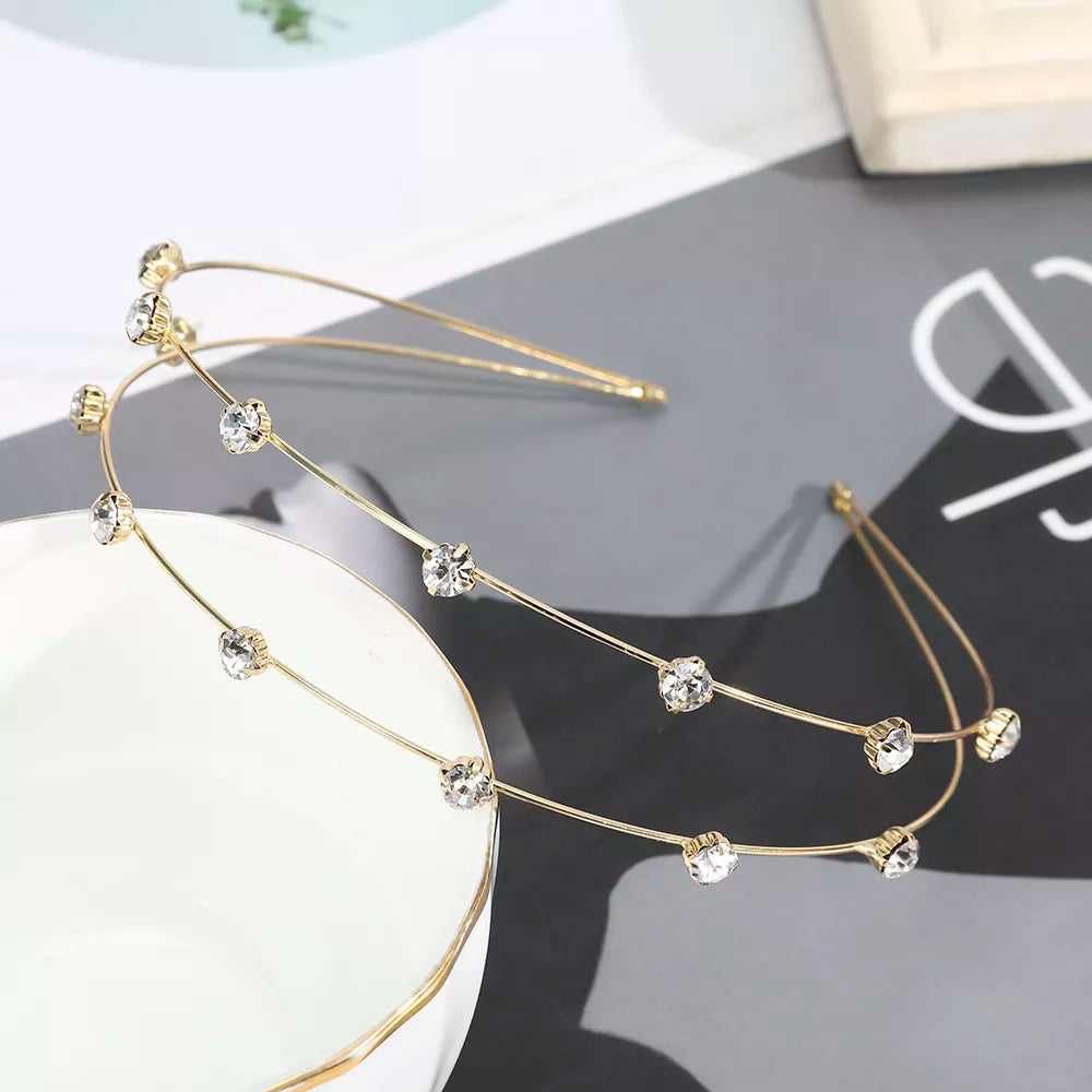 Double bandeau pour cheveux avec des zircons