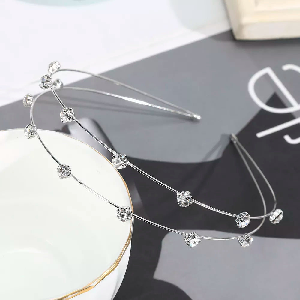 Double bandeau pour cheveux avec des zircons