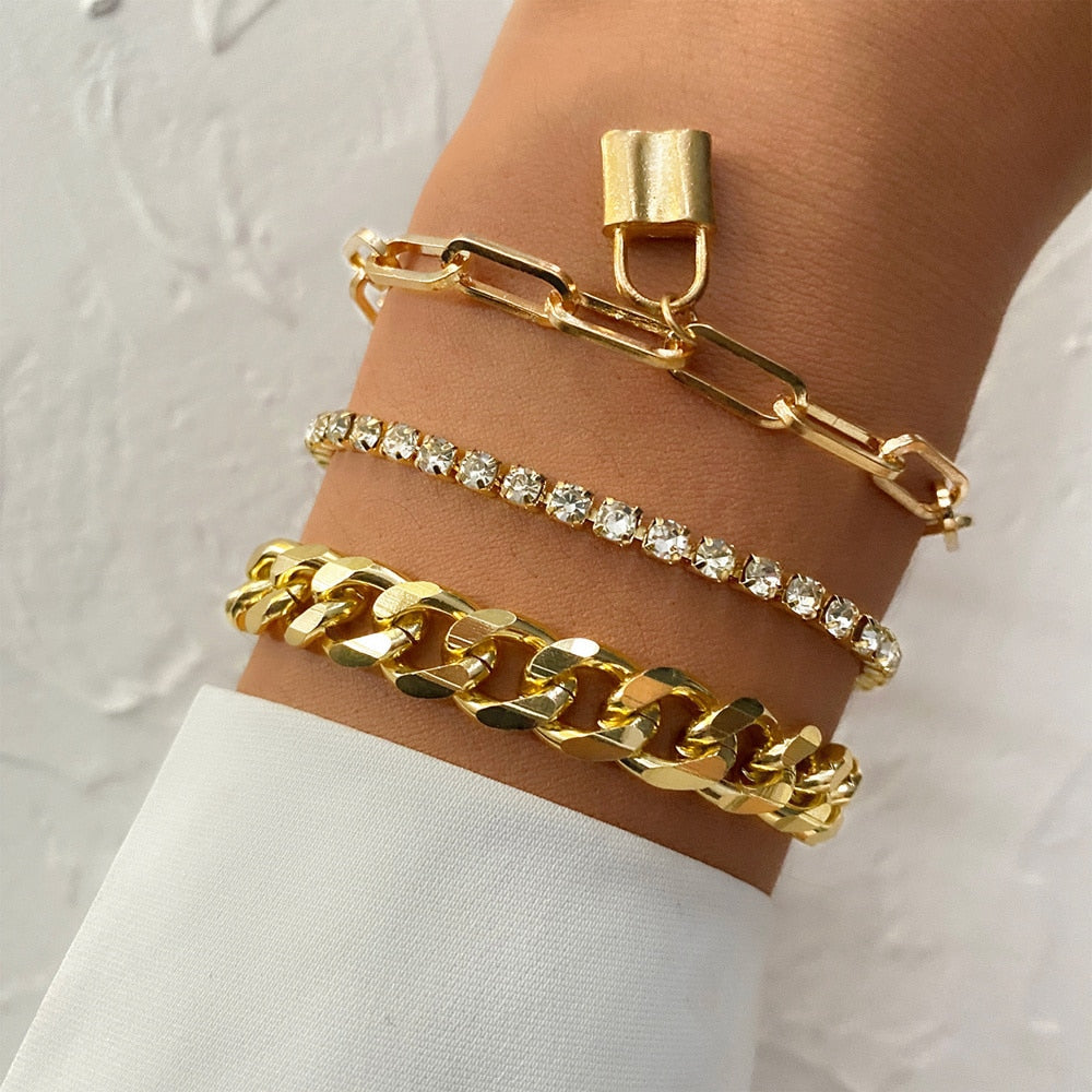 Ensemble de bracelets avec pendentif - cadenas