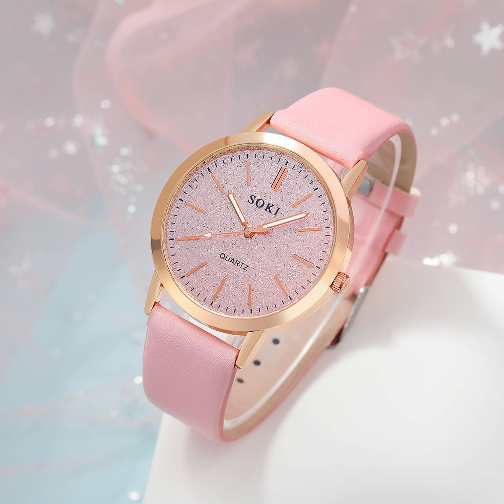 Montre pour femmes avec cadran et bracelet scintillants