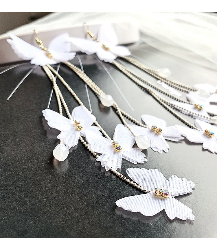 Boucles d'oreilles longues - papillons