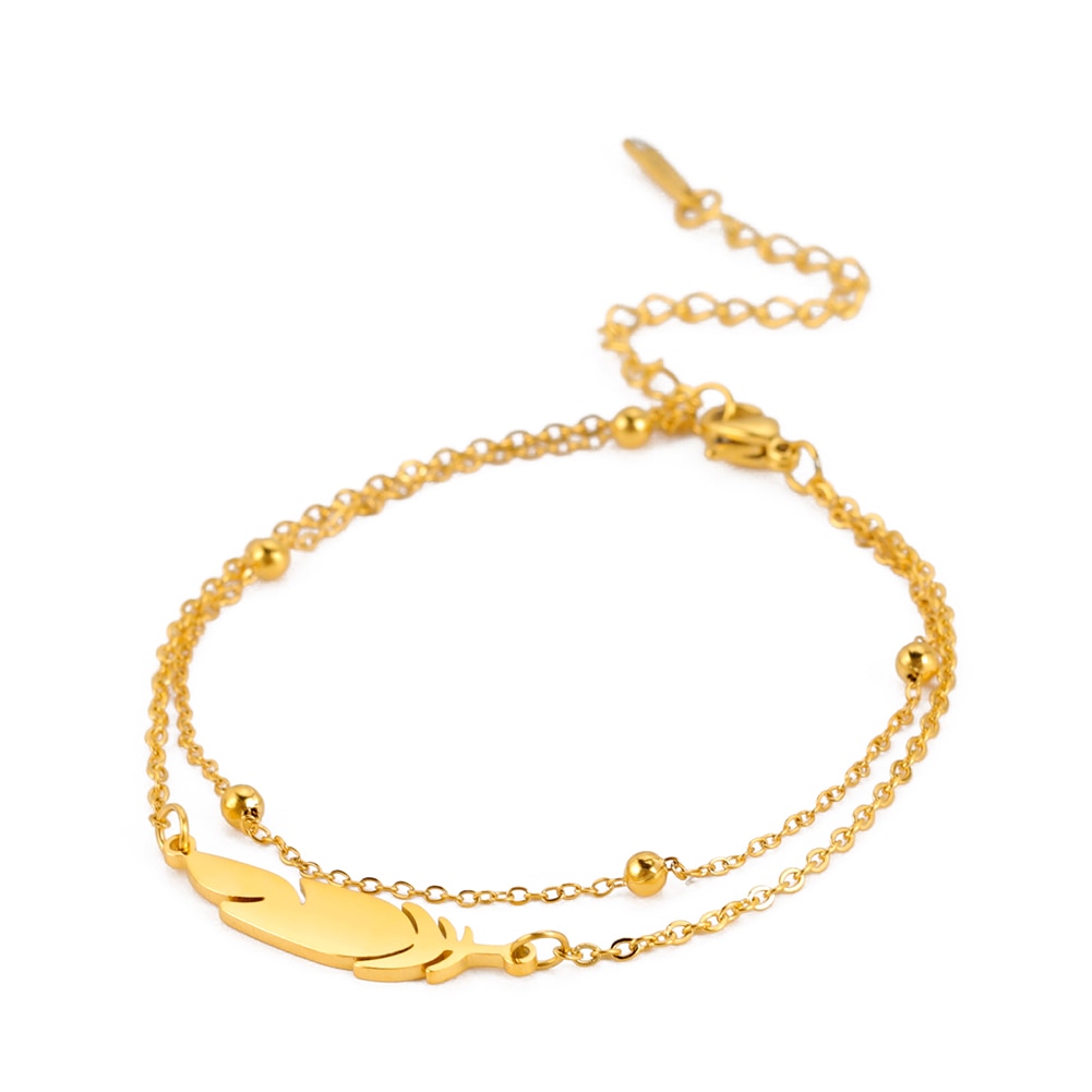 Bracelet de cheville avec une plume