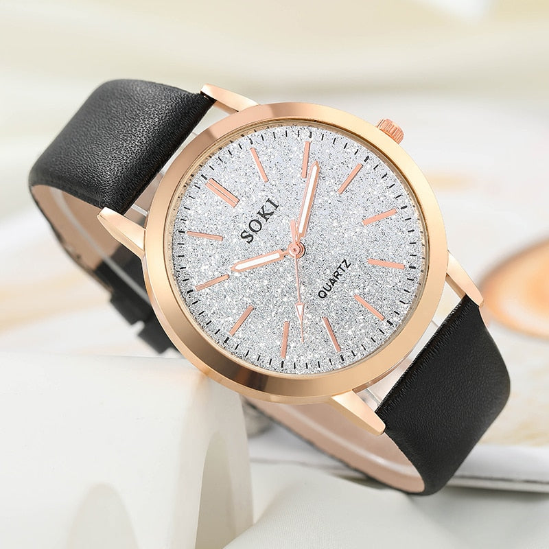Montre pour femmes avec cadran et bracelet scintillants