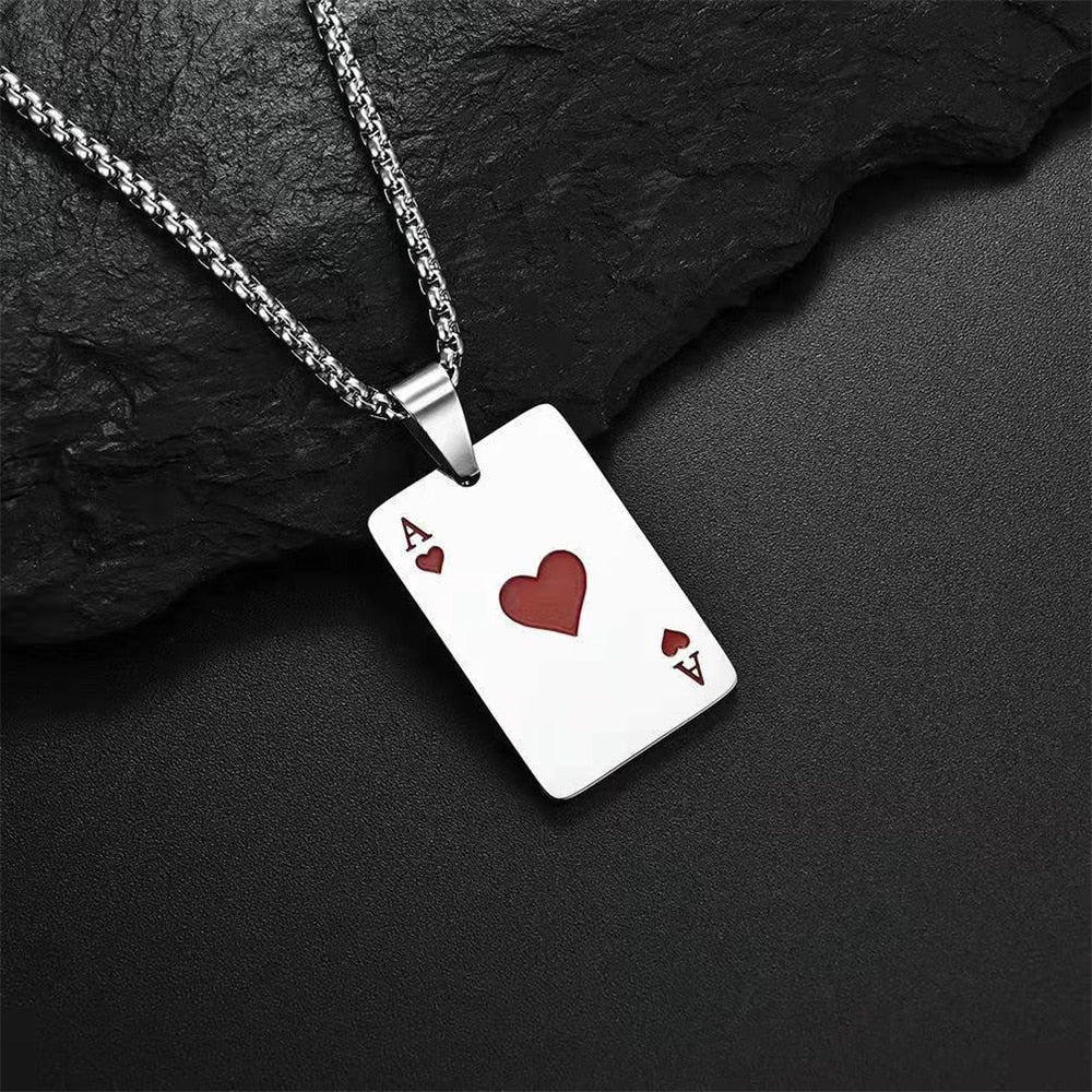 Collier motif carte As