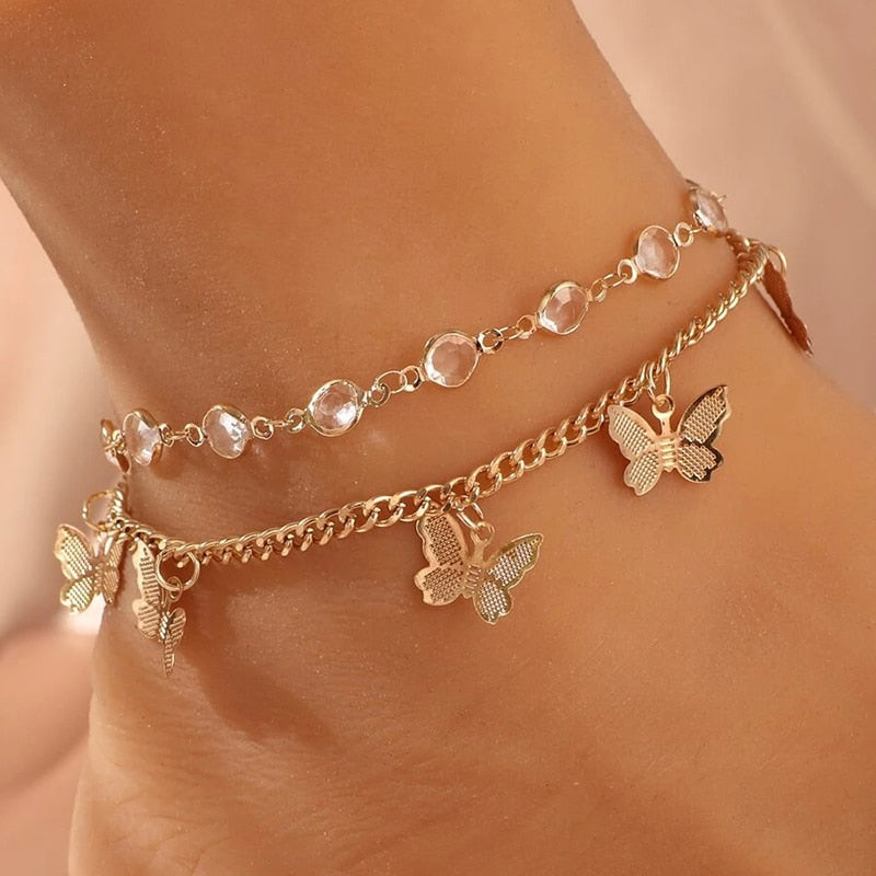 Bracelet avec pendentifs en forme de papillon