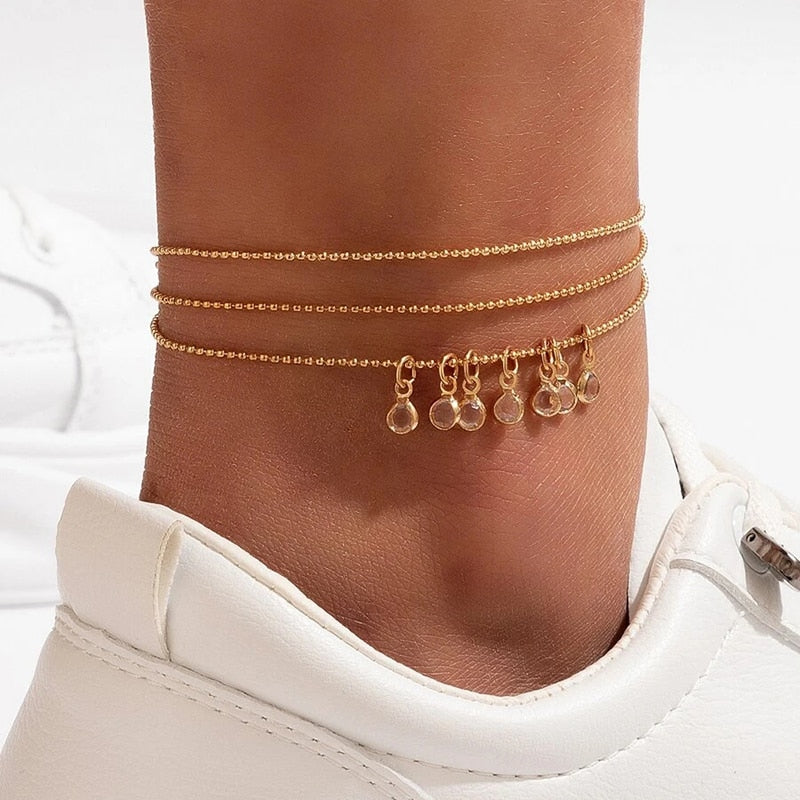 Triple bracelet de cheville