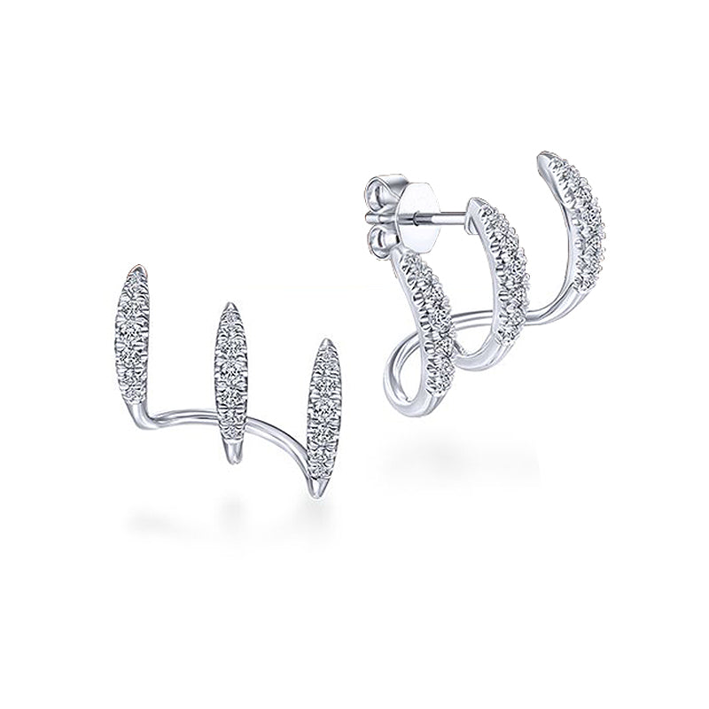 Boucles d'oreilles triples avec des zircons