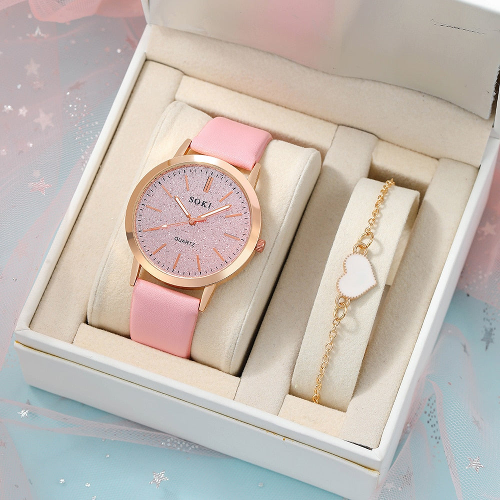 Montre pour femmes avec cadran et bracelet scintillants