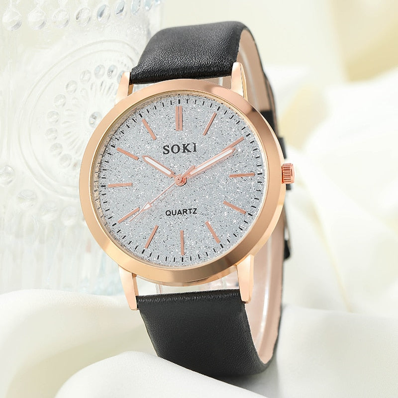 Montre pour femmes avec cadran et bracelet scintillants