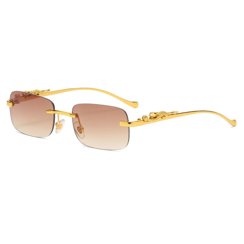 Lunettes de soleil rectangulaires sans monture