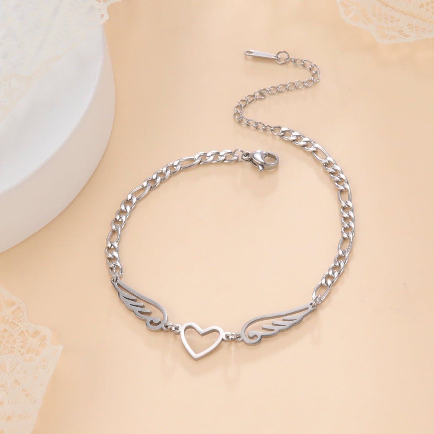 Bracelet de cheville en forme de cœur