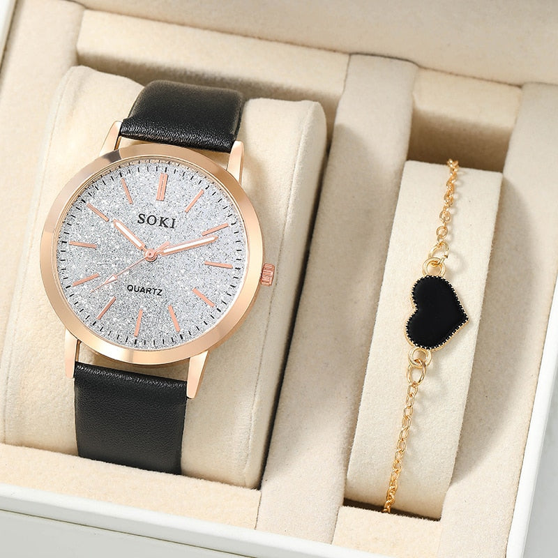 Montre pour femmes avec cadran et bracelet scintillants