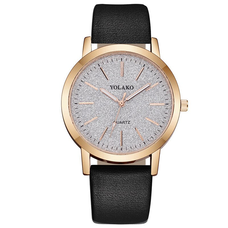 Montre minimaliste pour femmes avec cadran pailleté